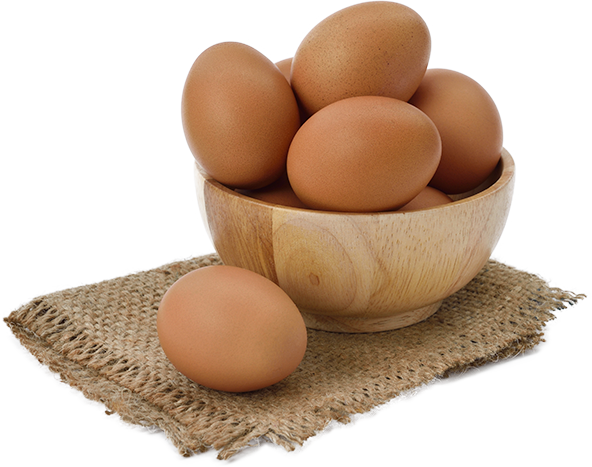 Verse eieren in een kom